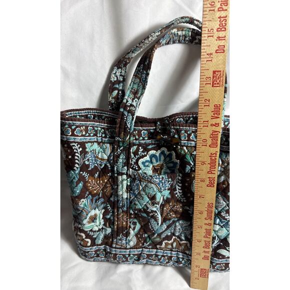 Vera Bradley Large Vera Tote Bag in "Java Blue" Retired Pattern Shoulder Bag EUC - Picture 4 of 8